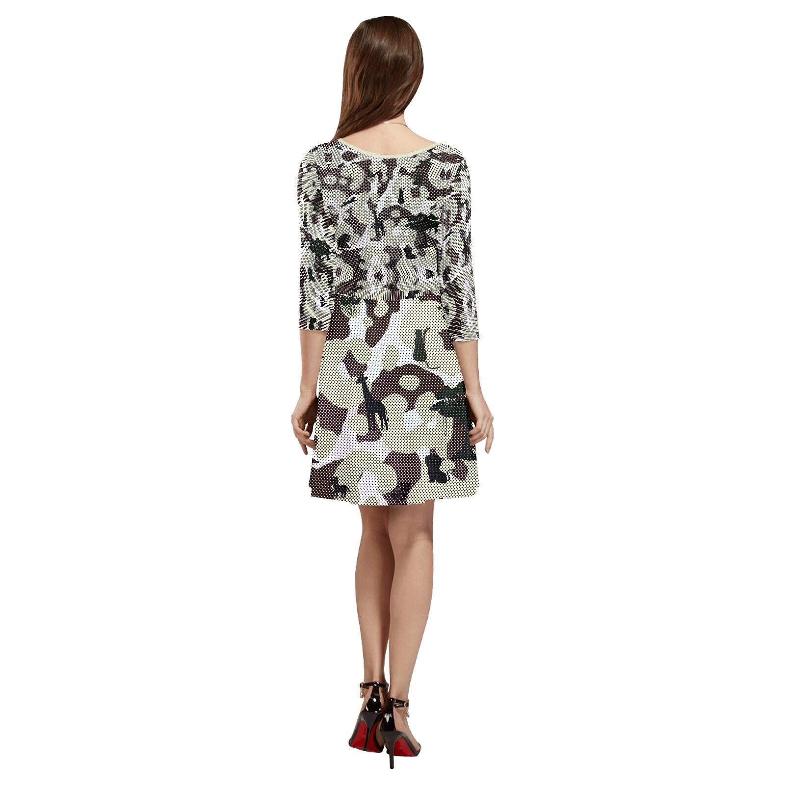The-printer-lost-his-job™ Women's 3/4 Sleeve Cocktail Dress | Neon Safari