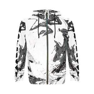 ArtDoggyâ„¢ Men’s Zip Hoodie | Snowstorm in white ArtDoggyâ„¢ Men's Zip Hoodie | Snowstorm in white