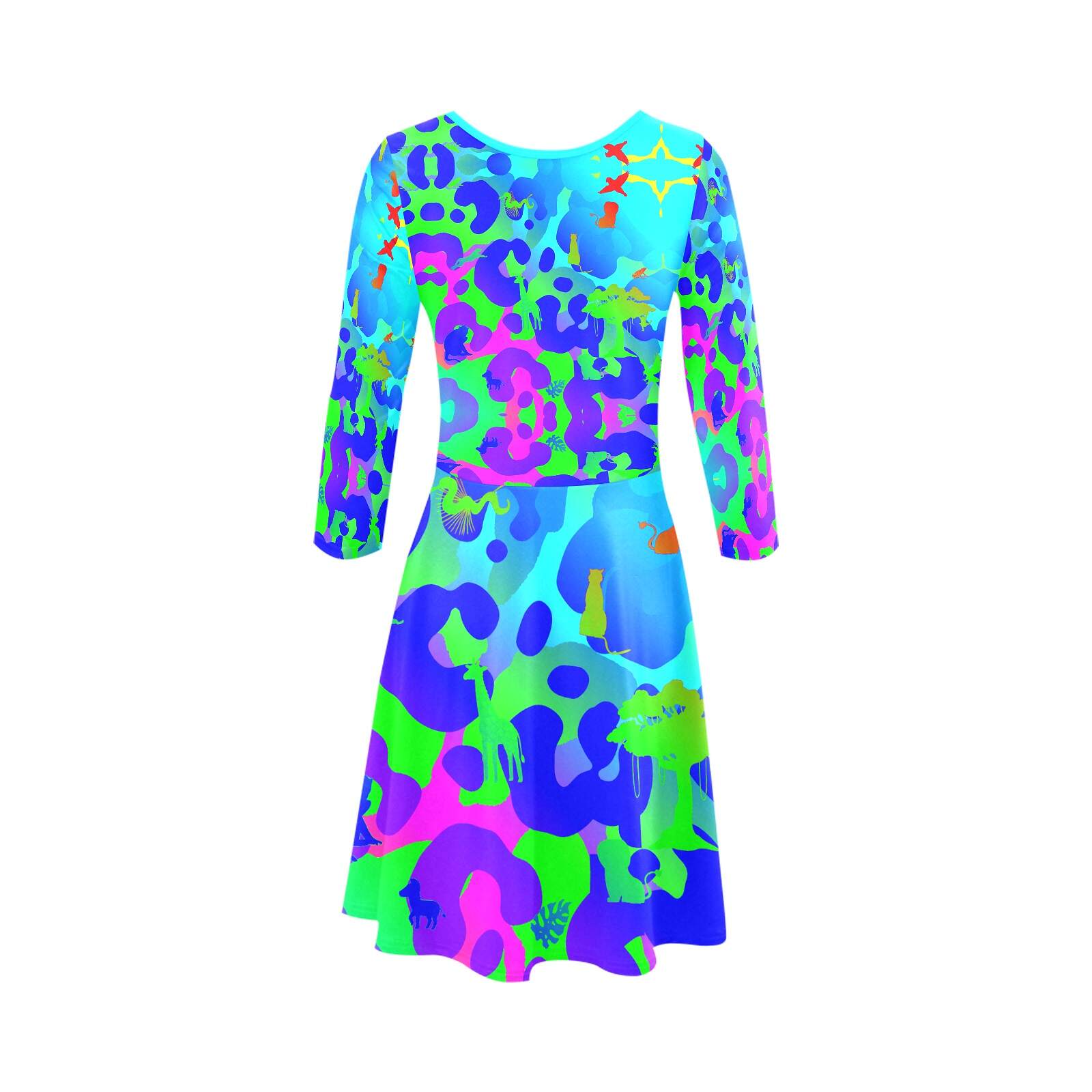 The-printer-lost-his-job™ Women's 3/4 Sleeve Cocktail Dress | Neon Safari