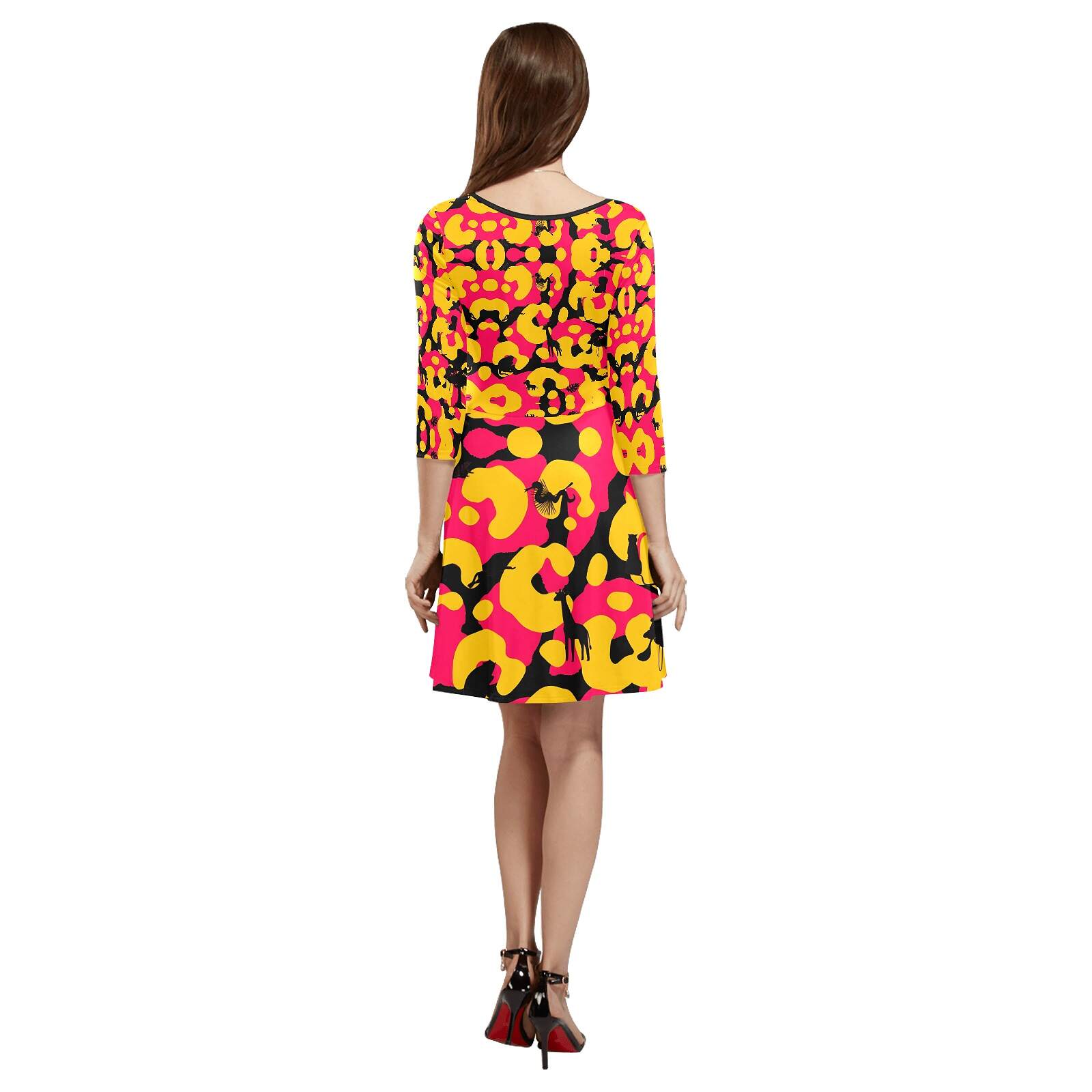 The-printer-lost-his-job™ Women's 3/4 Sleeve Cocktail Dress | Neon Safari