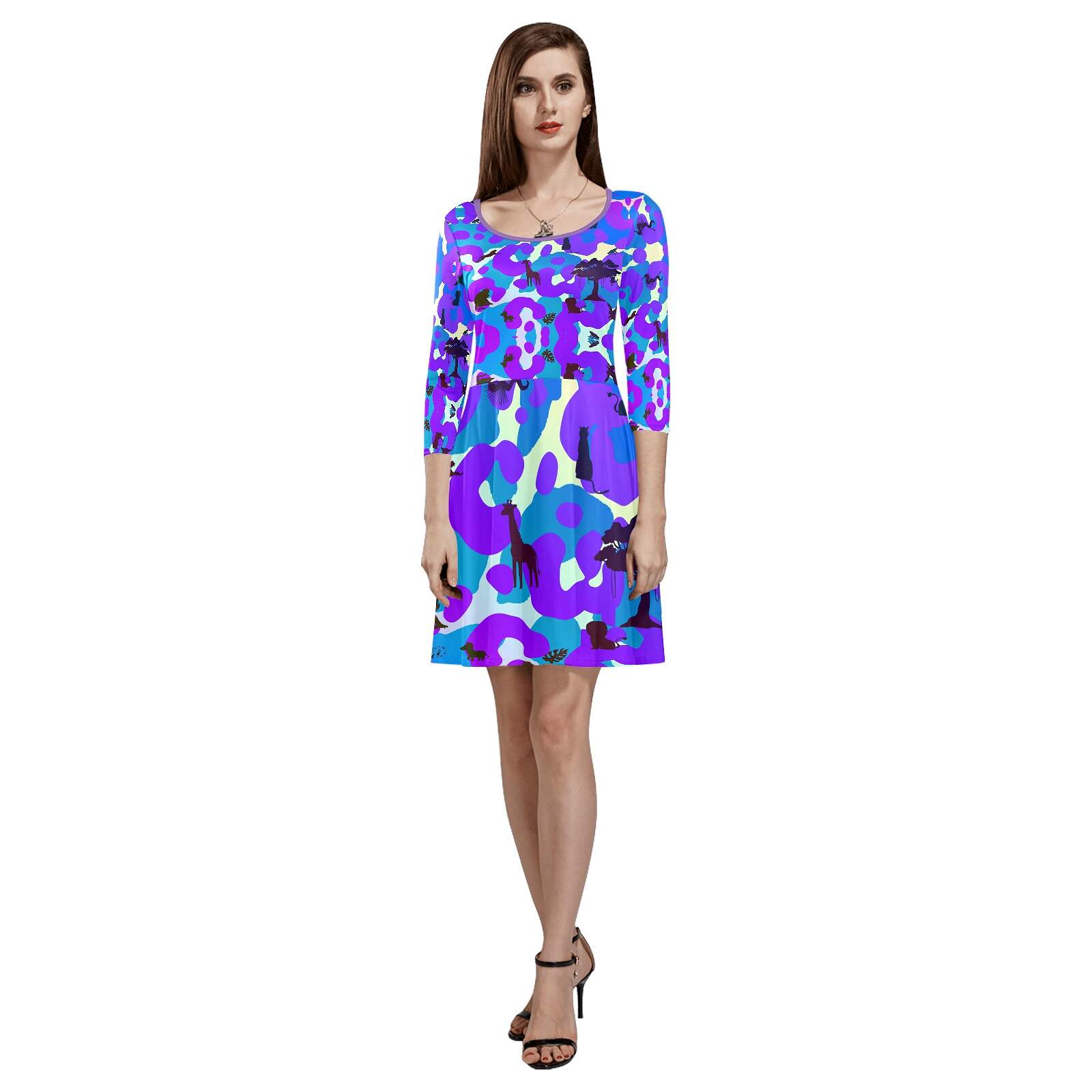 The-printer-lost-his-job™ Women's 3/4 Sleeve Cocktail Dress | Neon Safari