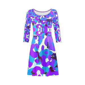 The-printer-lost-his-job™ Women’s 3/4 Sleeve Cocktail Dress | Neon Safari The-printer-lost-his-job™ Women's 3/4 Sleeve Cocktail Dress | Neon Safari