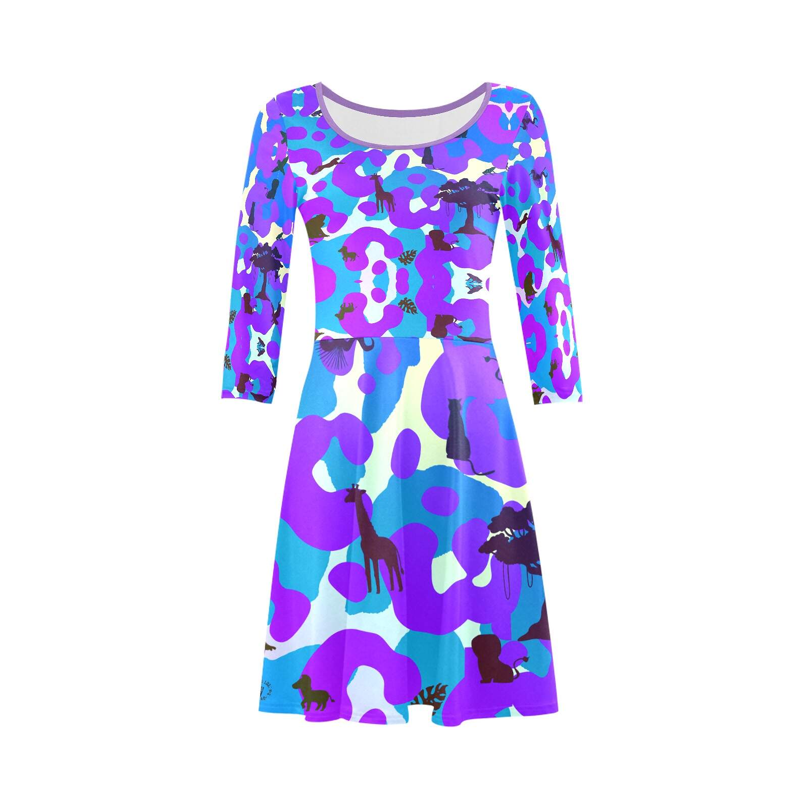 The-printer-lost-his-job™ Women's 3/4 Sleeve Cocktail Dress | Neon Safari
