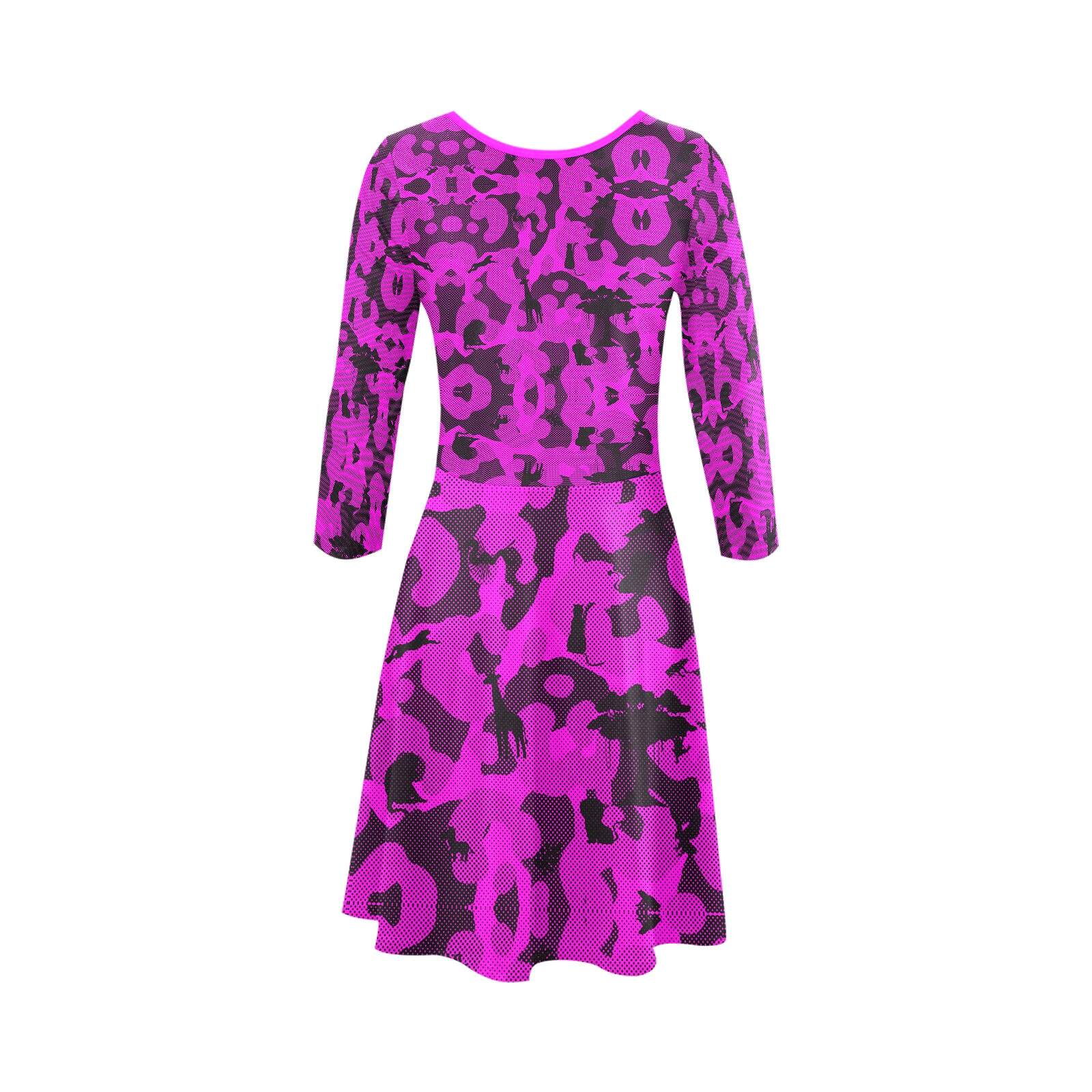 The-printer-lost-his-job™ Women's 3/4 Sleeve Cocktail Dress | Neon Safari