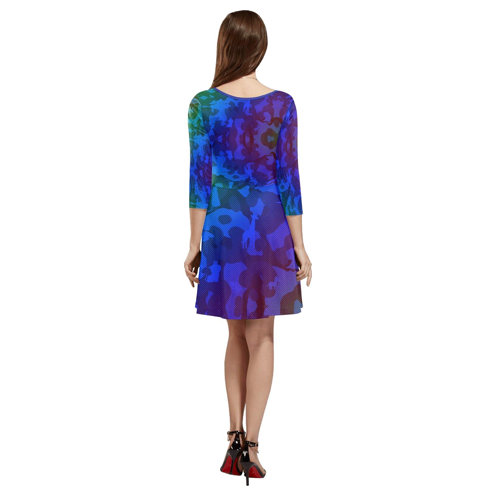 The-printer-lost-his-job™ Women's 3/4 Sleeve Cocktail Dress | Neon Safari