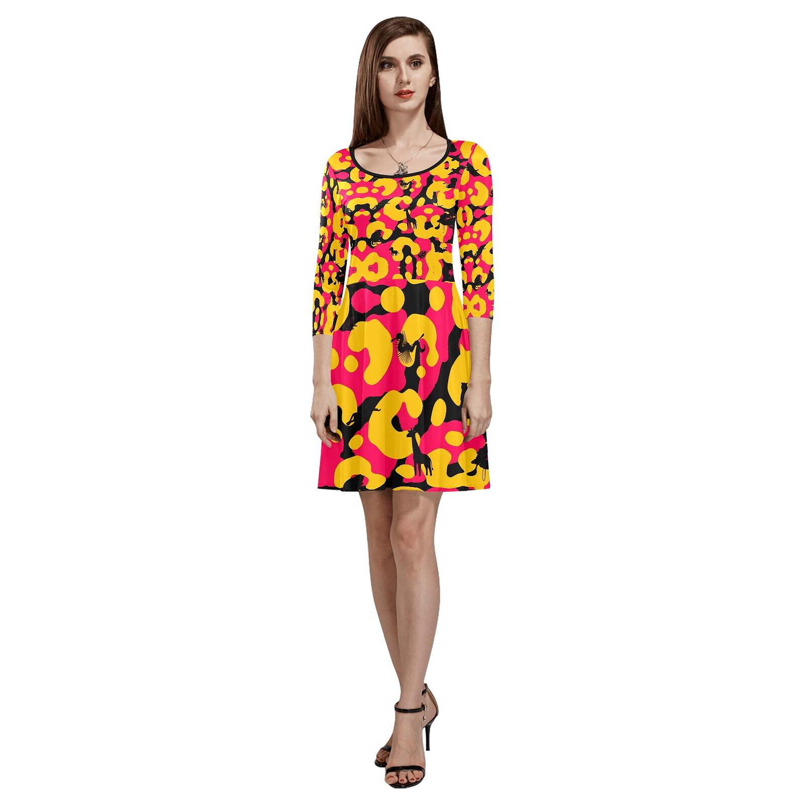 The-printer-lost-his-job™ Women's 3/4 Sleeve Cocktail Dress | Neon Safari